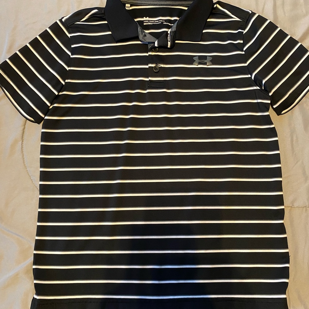 Under Armour Black and Gray Polo Shirt